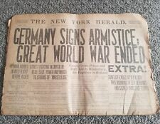 GREAT WORLD WAR ENDED  November 11, 1918  New York Herald Newspaper picture