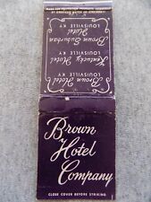 Vtg FS Matchbook Cover Louisville KY Brown Hotel Company Suburban Hotel picture