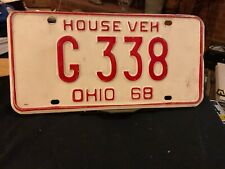Vintage Ohio License Plate 1968 G 338 House Vehicle picture