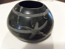 VINTAGE  BLACK SABLE  POTTERY  VASE  WITH PAPERS  SIGNED picture