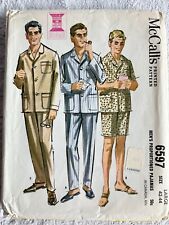 McCall's 6597 Men's Pajamas Sewing Pattern 1962 Large 42-44 picture