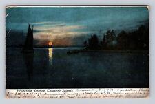 Thousand Islands NY-New York, Picturesque America Night, Vintage c1906 Postcard picture