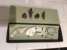 NOS Vilmain Set of 4 Pewter Leaf Magnets Made in USA picture