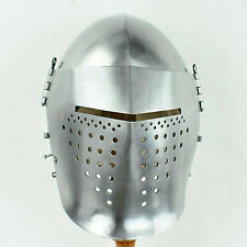 Medieval Visor Close Helmet knight helmet battle ready steel used viking helmet picture