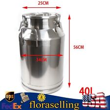 40 L Stainless Steel Milk Can Heavy Duty Milk Jug Silicone Sealed Lid Farm Tool picture