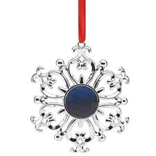 LENOX  ~ BEJEWELED SNOWFLAKE ~ Silver plated Ornament ~ Blue Crystal Gem ~NEW picture