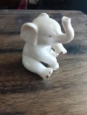 Lenox China Sitting Baby Elephant Figurine USA Gold Accents 2.5 Inch picture