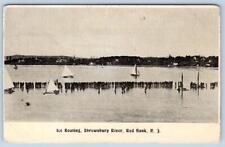 1911 RED BANK NJ ICE BOATING SHREWSBURY RIVER NEW JERSEY ANTIQUE POSTCARD picture
