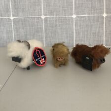 Wooden Sheep Lamb Bull Toy Decor Christmas Figure Pure British Wool Lot of 3 picture
