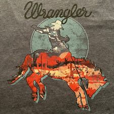 BUCKING BRONCO HORSE t-shirt--WRANGLER brand--cowboy western rodeo--NEW--(XL) picture