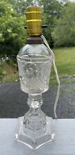 Antique EAPG Pressed Clear Glass Whale Oil Lamp Horn of Plenty Lighting 19th C. picture