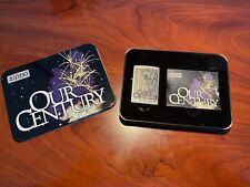 1999 Our Century Zippo Lighter Satin Finish in Collectible Tin picture