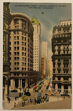 Vintage Postcard, Street Scene, People & Old Cars, Montgomery St, San Francisco picture
