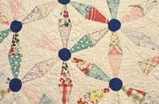 Vintage Cutter Quilt Piece  15” x 23”  Hand Quilted   Somewhat Tattered  #4 picture