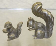 2 Vintage Miniature Pewter Squirrels 7/8