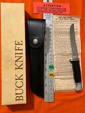BUCK 105 PATHFINDER HUNTING KNIFE PRE DATE CODE 3 LINE STAMP 1972-1986 W/ SHEATH picture