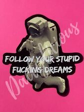 Funny Refrigerator Fridge Magnet “Follow Your Stupid F*** Dreams” READY TO SHIP picture