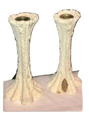 Gorgeous White faux Coral 8 Inch Tall Candlesticks Holders Nice picture