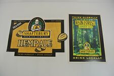 Shaftebury Brewing Lot of 2 Beer Signs Rainforest Amber & Hemp Ale Beer Man Cave picture