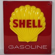 Vintage Shell Gasoline Embossed Hard Plastic Gas Pump Sign 12 X 11