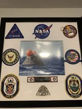 Lot Of 2 NASA Artemis Orion EFT-1 Framed Patch Photos 20x20 picture