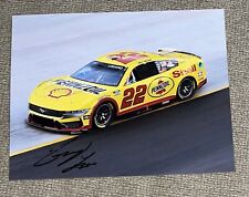Joey Logano Signed 8x10 Photo Pennzoil Shell Car On The Track Auto COA picture