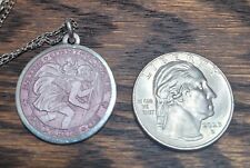 Vintage Religious C.T. Saint Christopher Medal Pendant Lavendar Sterling Lot #I picture