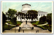 Original Old Vintage Postcard State Capitol McKinley Monument Columbus, OH 1910 picture