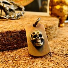 1PC. Steelflame Style Brass Dog-Tag for Tough Guys Classic Skeleton picture