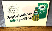 VINTAGE 1950's Halo Shampoo  Advertising Card Full Color 3