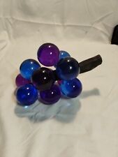 Mid Century Vintage Lucite Acrylic Grape Cluster Driftwood Blue And Purple picture