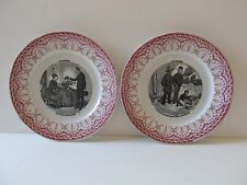 Antique French Porcelain Plates Les Vocations Sarreguemines et Digoin picture