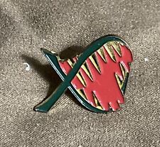 Shark ? Enamel Lapel Pin Green Red Gold Tone Jaws C172-156 picture