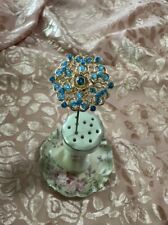Beautiful Antique/Vintage Style  Handcrafted Hatpin- Turquoise Rhinestone head picture