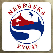 Nebraska Byway scenic highway marker road sign Chimney Rock crane 1993 16