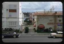 Street Scene Cars Apartments Buick 35mm Slide 1950s Red Border Kodachrome picture
