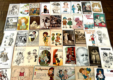 Big~LOT OF 44~ Children~Old~COMIC  funny~HUMOR Antique~POSTCARDS-in sleeves-k592 picture