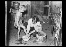 1938 Mother Washing Daughters PHOTO 1938 Great Depression Missouri Farmers Shack picture