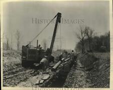 1958 Press Photo Oil Pipelines Readied for Welding near Jenks, Oklahoma picture