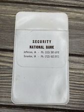 Vtg Security National Bank. Advertisement Pocket Protector Pen Holder White 3x5” picture
