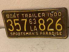 1963 Louisiana Boat Trailer License Plate SEE DESCRIPTION picture