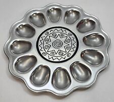 Vintage Pre-owned Wilton Armetale RWP Reggae Deviled Egg Tray Platter Plate  picture