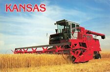 Kansas John Massey Wheat Harvester Vintage Postcard Unposted picture