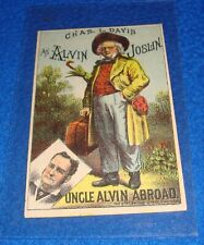 Vintage Advertising Trade Card Uncle Alvin Abroad Rare Play Trade Card picture