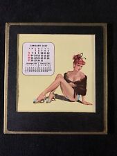 Esquire Pinup Desk Calendar 1957 - 11 Months Salesman Sample Leatherette picture