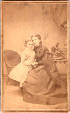 Mother, and Child, Lovely Dresses, c1870, CDV Photo, #2174 picture