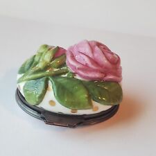 Halcyon Days Trinket Box Flowers As The Rose So Is Life Signed Hand Painted  picture
