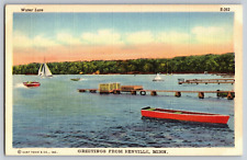 Greetings From Renville Minnesota Water Lure Pier Sail Boat Dock Postcard picture
