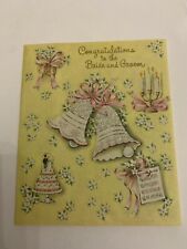 c.1950's Congratulations To The Bride and Groom Wedding Sangamon Greeting Card  picture