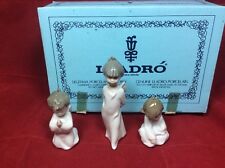 NEW Lladro Mini Angelitos 1604 Set 3 Angels Nativity Christmas Ornament NOS 1988 picture